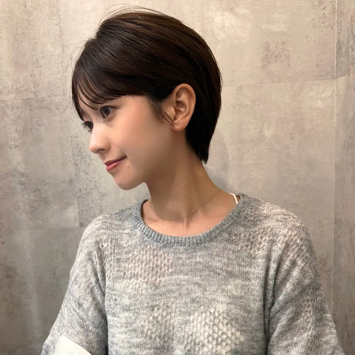 ショート カット 縮毛矯正 レイヤー/韓国ボブ レイヤーボブ/住吉のヘアスタイル