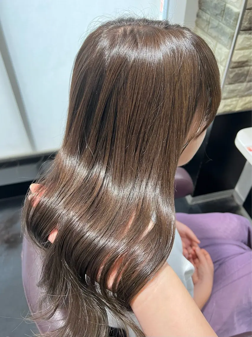 ロング カラー ベージュカラー ブラウンカラー ショコラグレージュ チョコレートブラウン ココアベージュ カット ヘアカラー トリートメント 艶髪 ♡Tomiyaのヘアスタイル