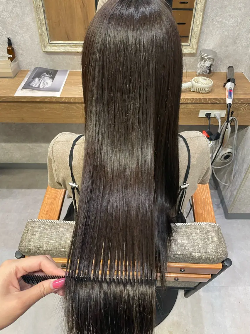 ロング カラー ヘアカラー トリートメント ツヤちゅるカラー✮ すずなのヘアスタイル