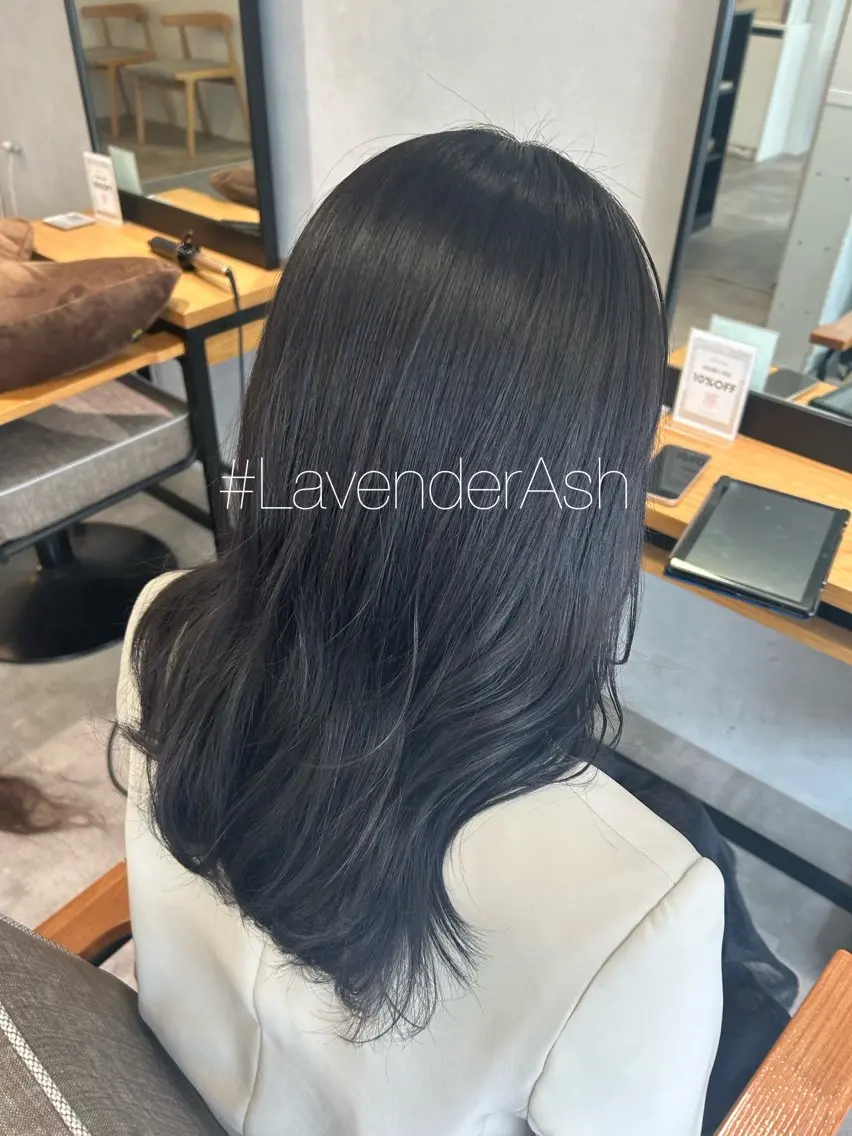 セミロング カラー アッシュ ラベンダーカラー ラベンダーアッシュ カット ヘアカラー 暖色･似合わせカラー (廣石沙英🎀)のヘアスタイル