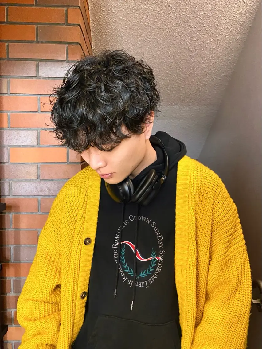 ショート パーマ メンズ メンズパーマ くせ毛 カット パーマ ヒカル/ミディアム パーマ/ロングパーマのヘアスタイル