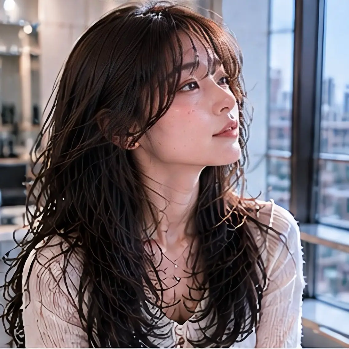 ロング カラー カット ヘアカラー 縮毛矯正/レイヤー/ 前髪カット/おばかんのヘアスタイル
