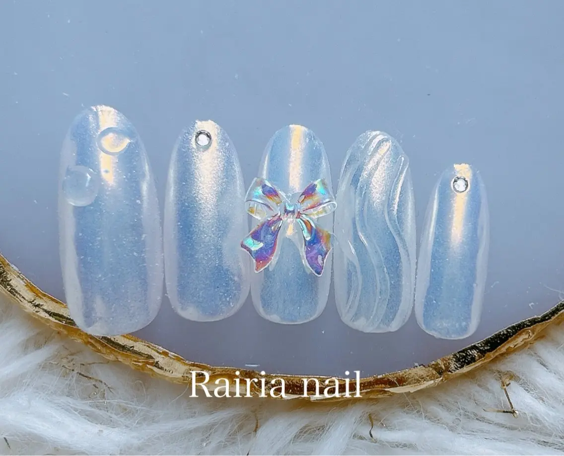 ネイル グリーン 持ち込み ハンドネイル Rairia nail本八幡店のネイルデザイン