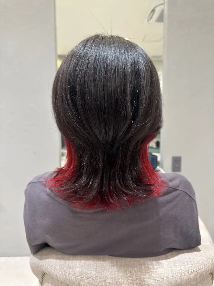 ミディアム カラー カット トリートメント 髪質改善 / 暖色カラー/井上未悠のヘアスタイル