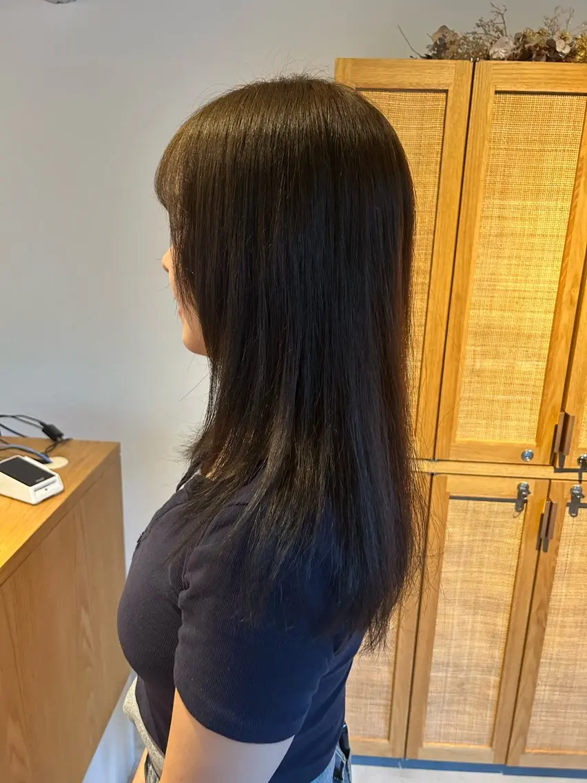カラー ブリーチ 透明感カラー ブリーチなしカラー オレンジ 艶カラー✨レイヤー/ メンズカット田中佑季のヘアスタイル