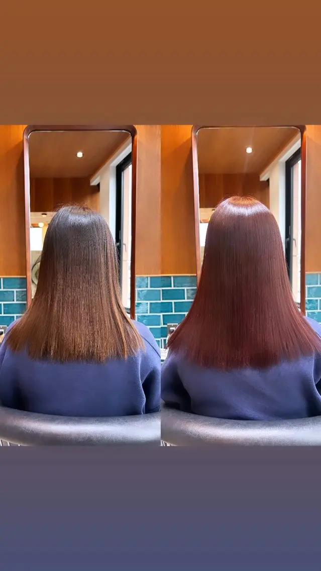 セミロング カラー 盛れる顔まわりカット 髪質改善/渋谷/れんのヘアスタイル