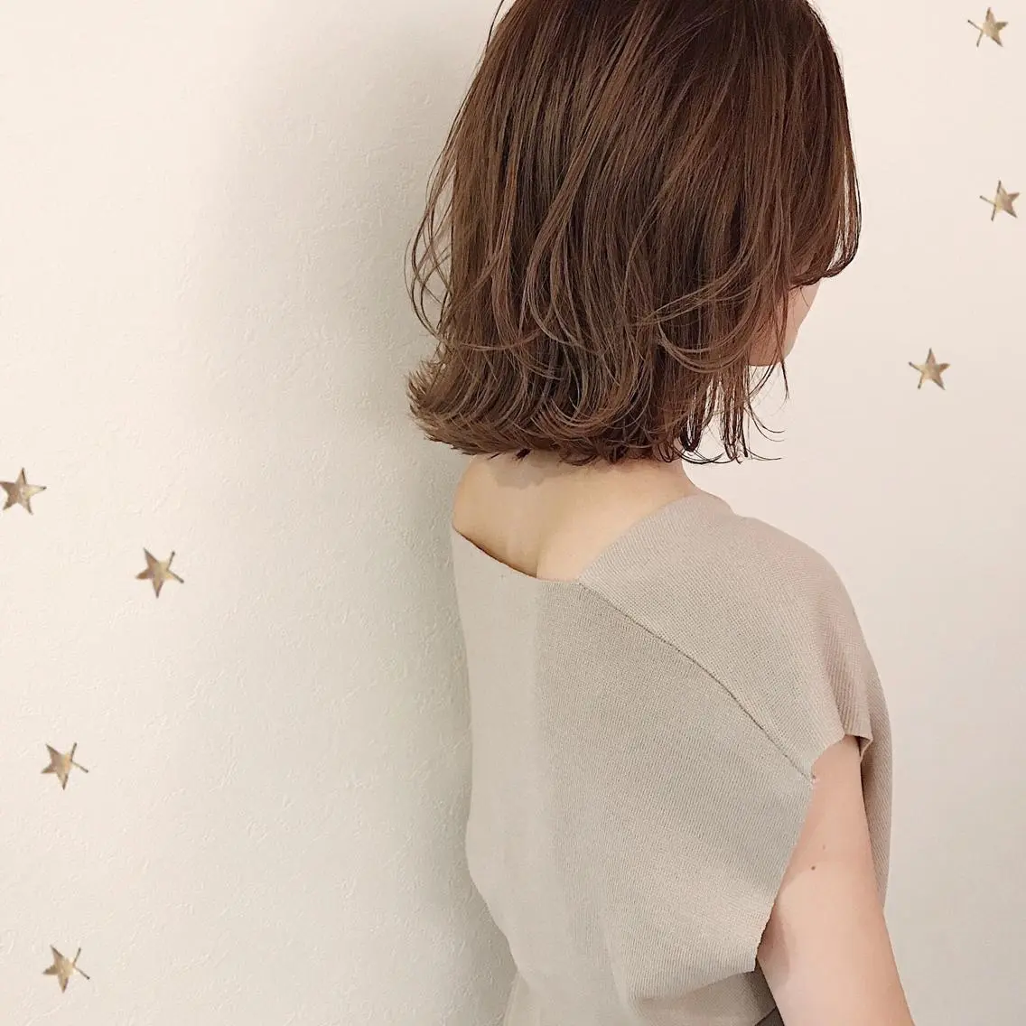 ミディアム カラー カット ヘアカラー 市川 千夏のヘアスタイル