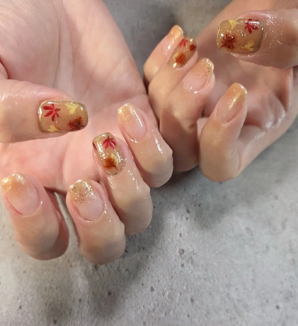 ネイル フラワーネイル グラデーション キラキラネイル シンプルネイル ブライダルネイル ハンドネイル flure de neige yukiのネイルデザイン