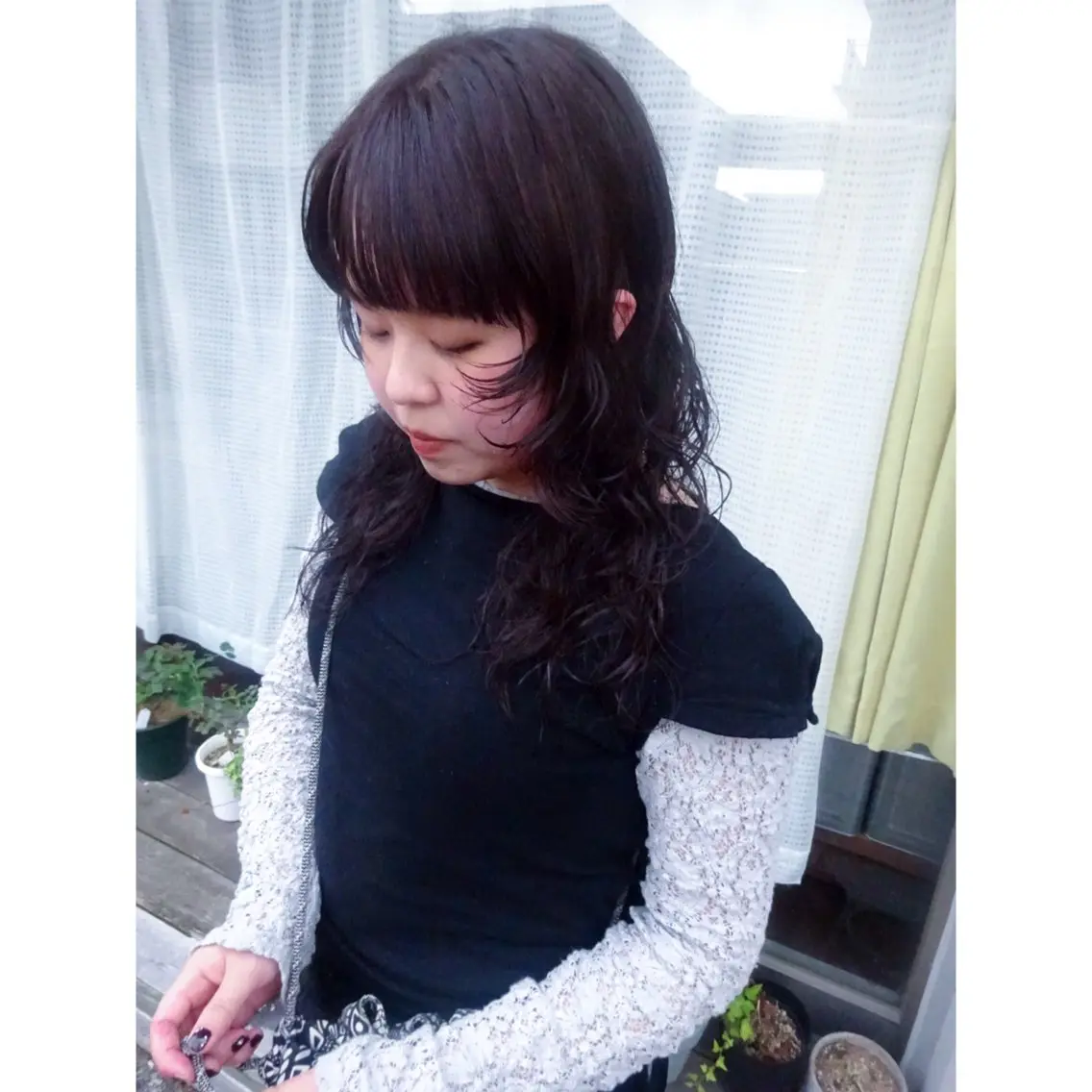 セミロング セミロングパーマ ワイドバング カット パーマ 【NIU】 wakakoのヘアスタイル