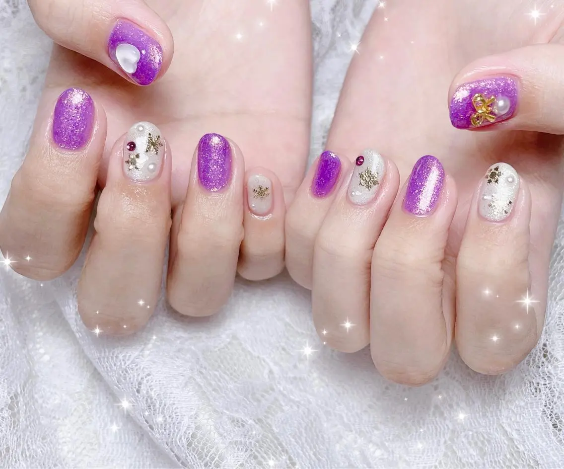 ネイル 冬ネイル ハンドネイル FLARE NAIL フレアネイルのネイルデザイン