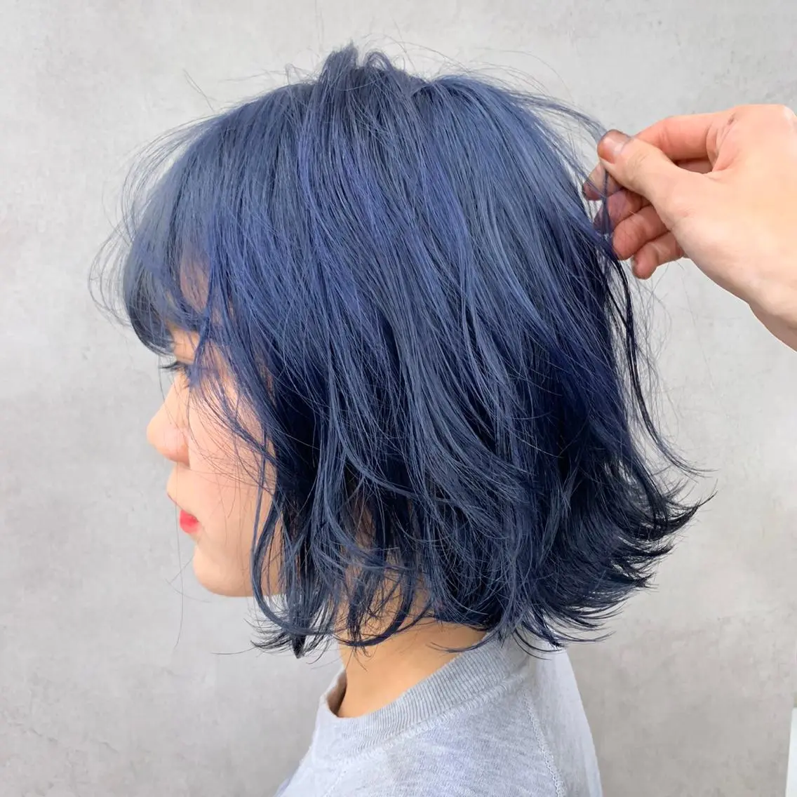 ショート カラー ヘアアレンジ ネイビーカラー 【赤み消しカラー】 中野浩太のヘアスタイル