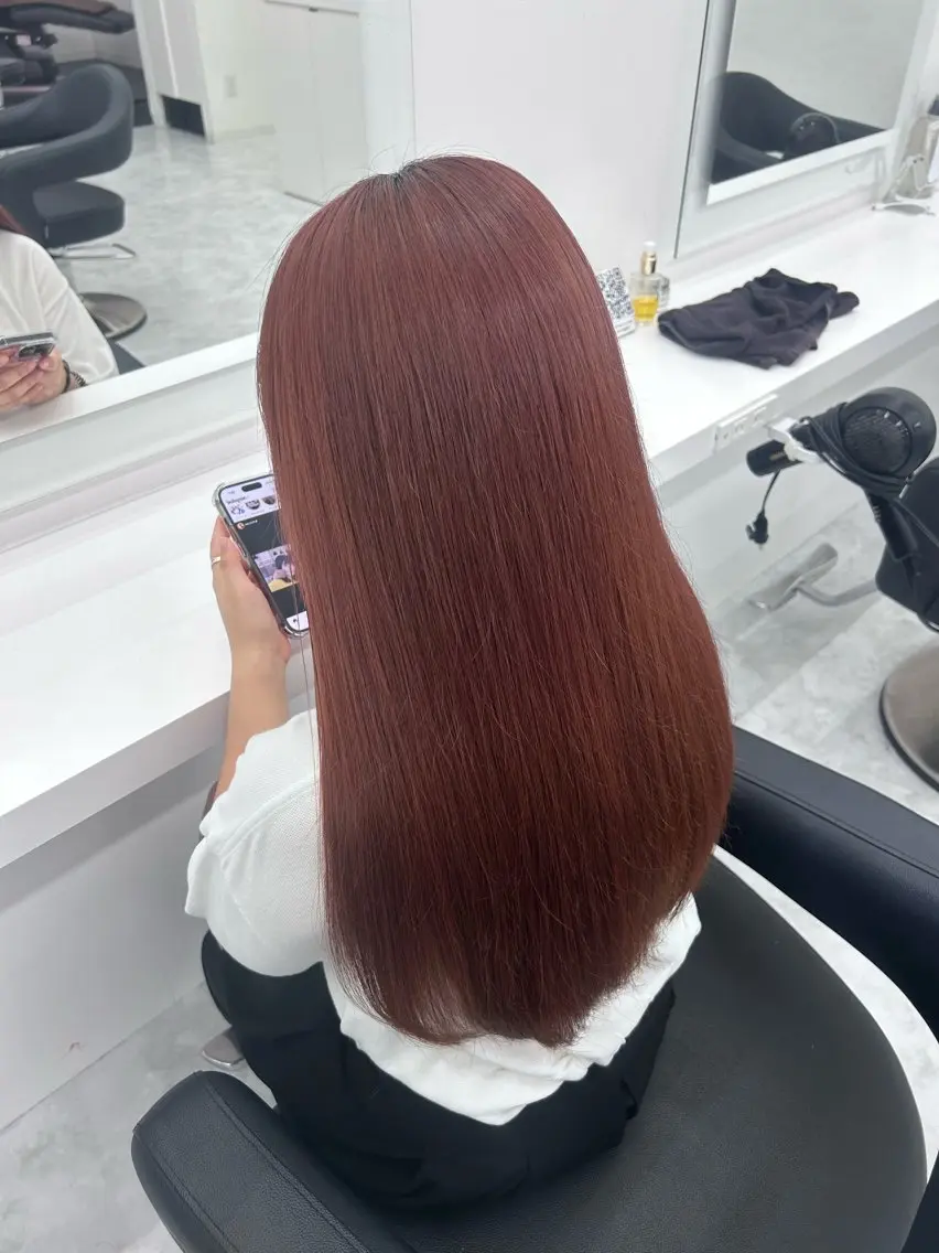 セミロング カラー パーマ ヘアアレンジ メンズ キッズ ブリーチなしカラー/ ブラウン/レイヤーのヘアスタイル
