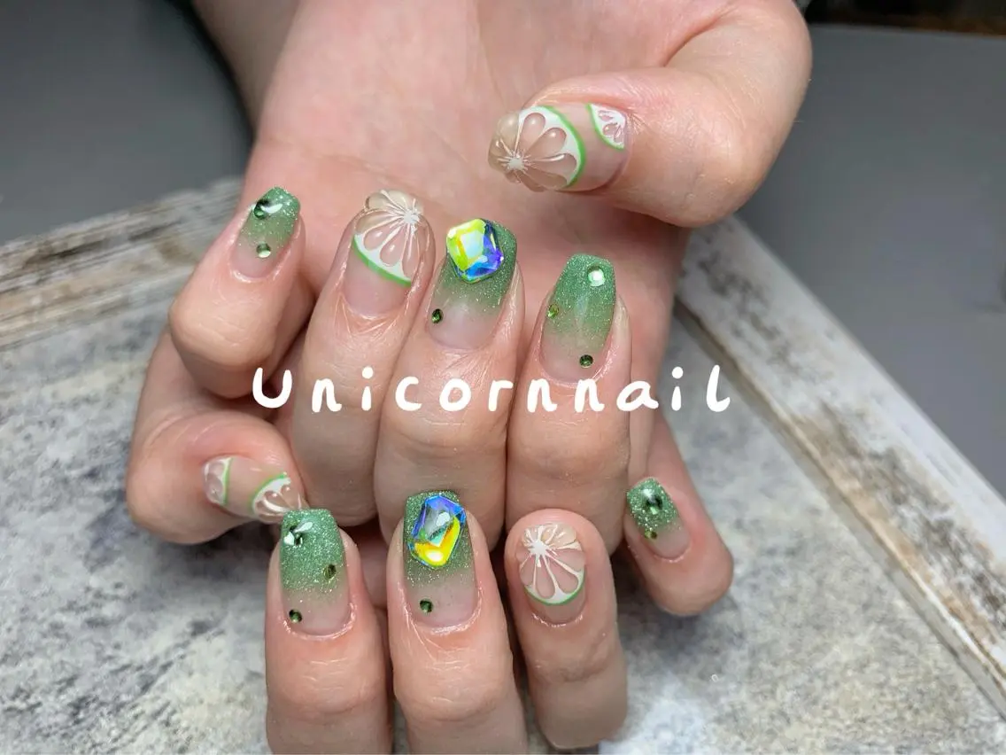 ネイル アートネイル クリアネイル ぷっくりネイル Unicorn Nail 矢場町店のネイルデザイン