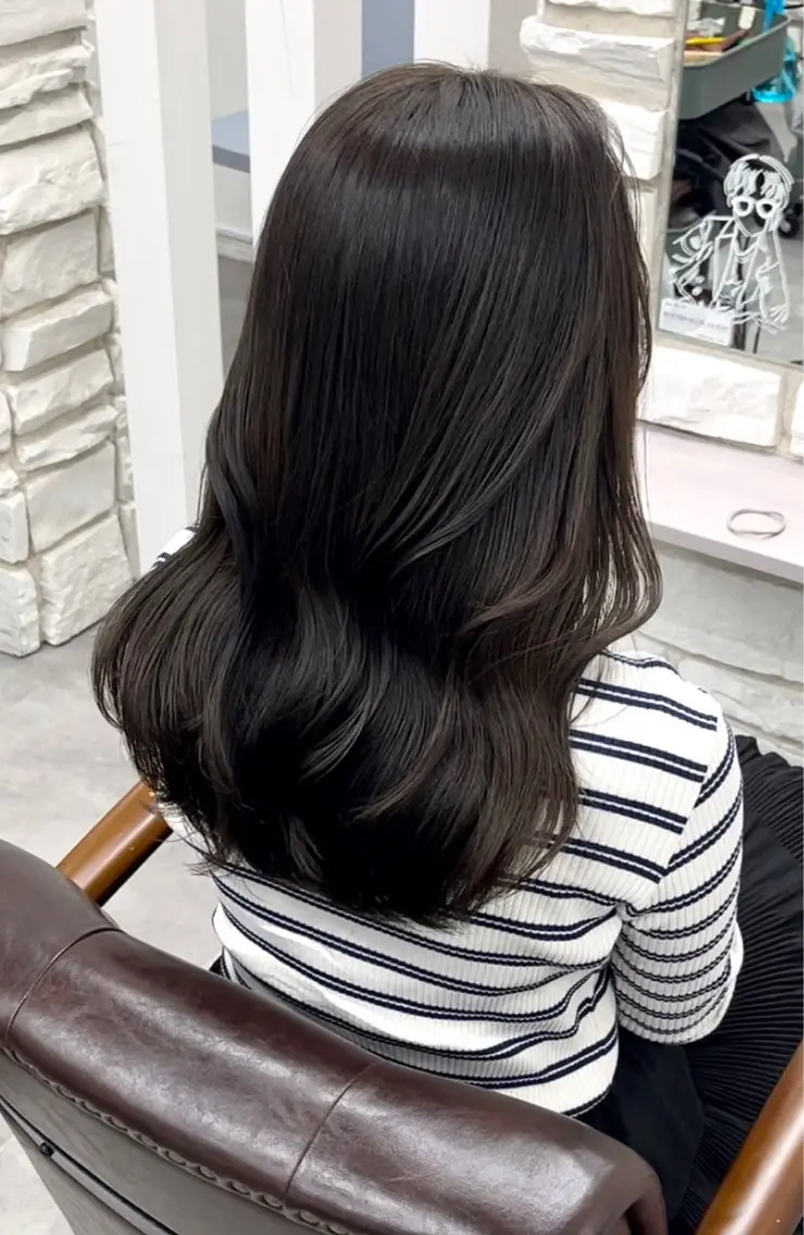 ロング カラー グレージュ 髪質改善 似合わせカット 縮毛矯正 カット ヘアカラー トリートメント 天王寺韓国ヘア/ 髪質改善/小山歓実のヘアスタイル