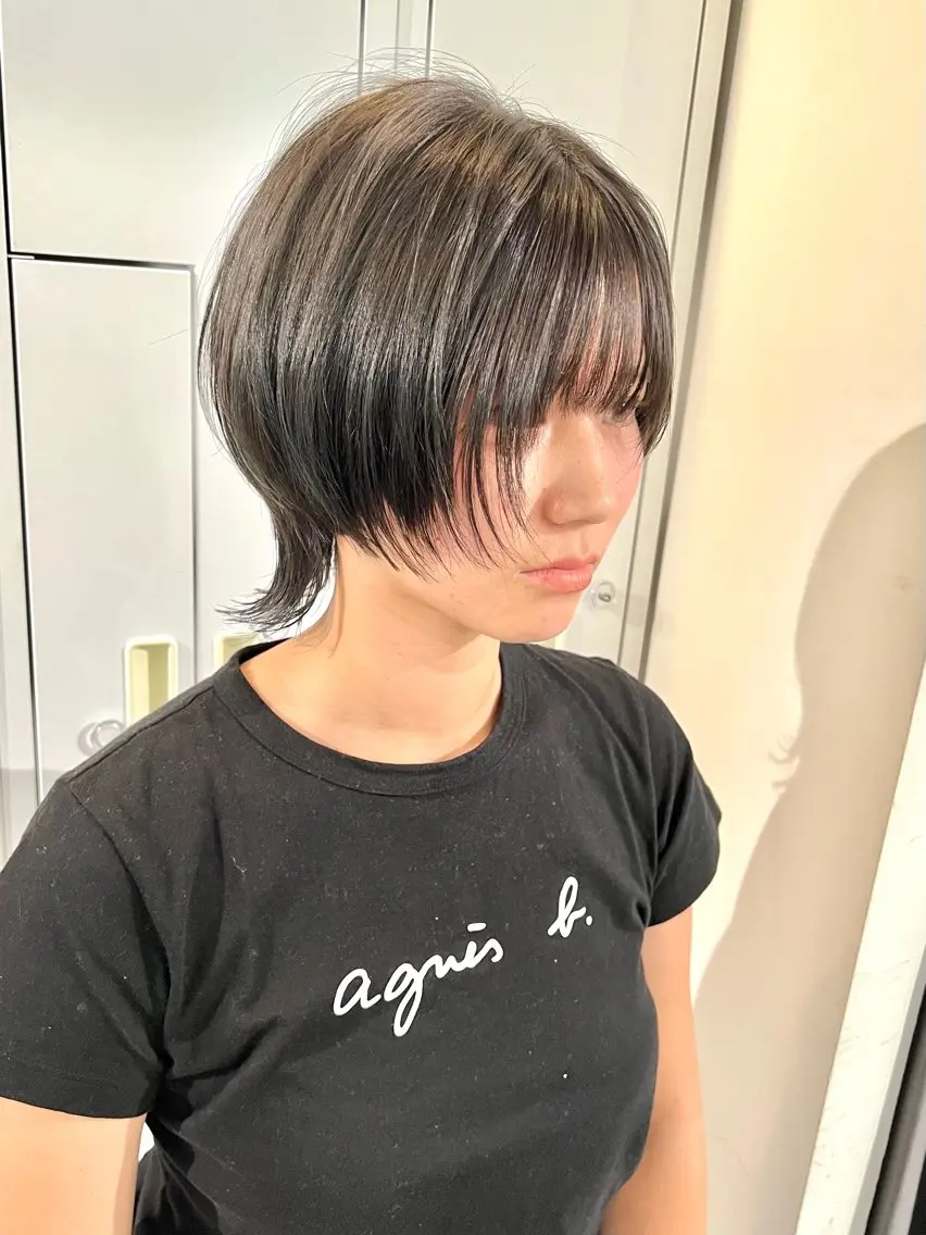 ショート ショートヘア ウルフカット レイヤー×縮毛矯正 深見 拓のヘアスタイル