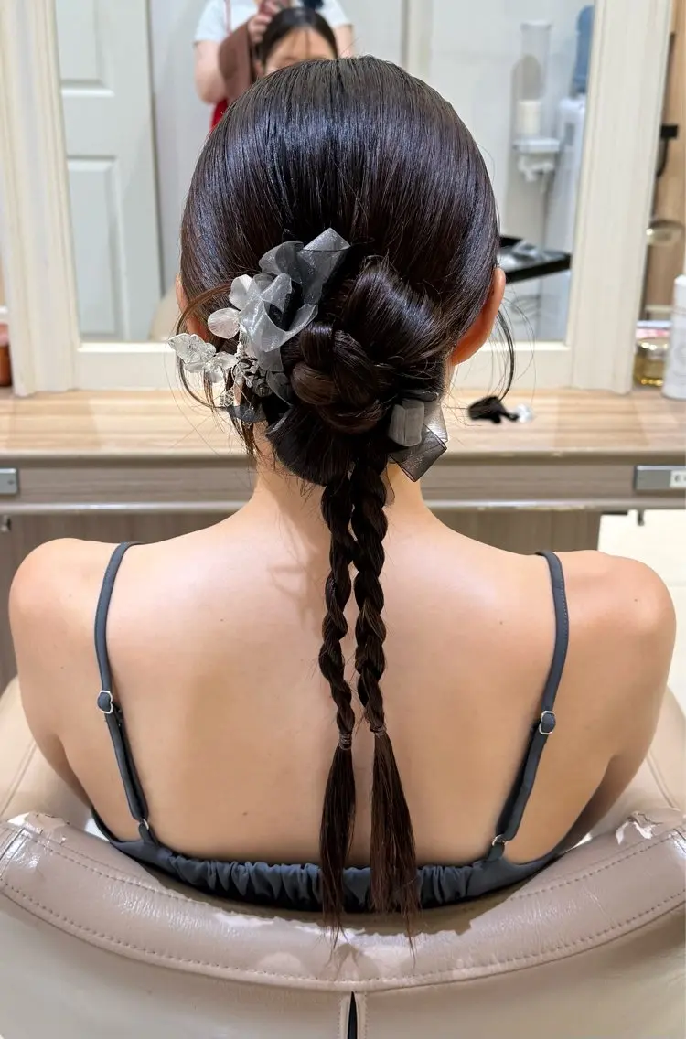 ロング ヘアアレンジ ヘアセット 韓国ヘアメイク🎀/ 縮毛矯正✨山本媛香のヘアスタイル