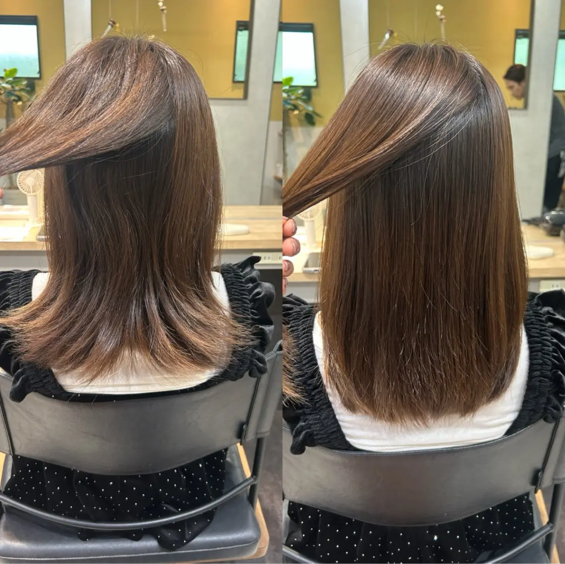 セミロング パーマ 髪質改善 ストレートパーマ カット 縮毛矯正 トリートメント hub hair レイヤー/ナチュラルのヘアスタイル