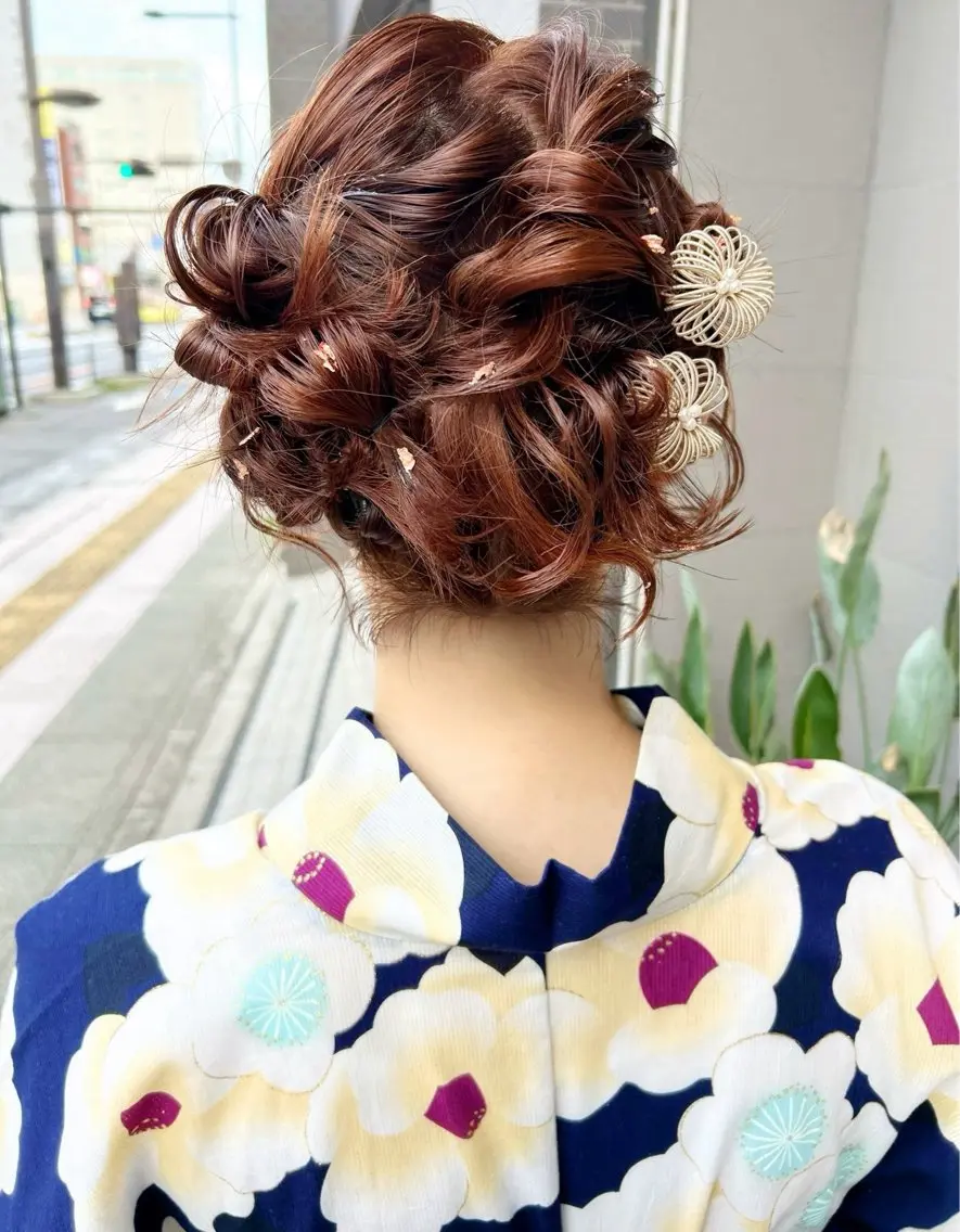 ショート ボブ 浴衣 ヘアセット ナカジマ ナナのヘアスタイル