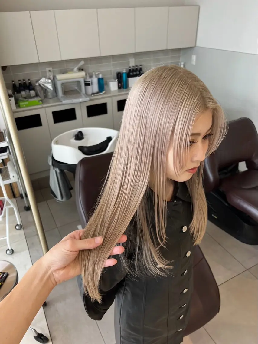 ロング カラー 🇰🇷韓国風くびれ ヘア🇰🇷中村優大のヘアスタイル
