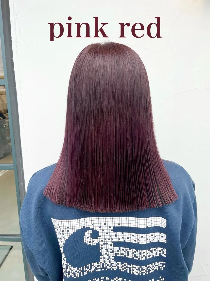 ミディアム カラー ピンクカラー カット ヘアカラー トリートメント カラー∫カット∫ 髪質改善🤍MIKUのヘアスタイル