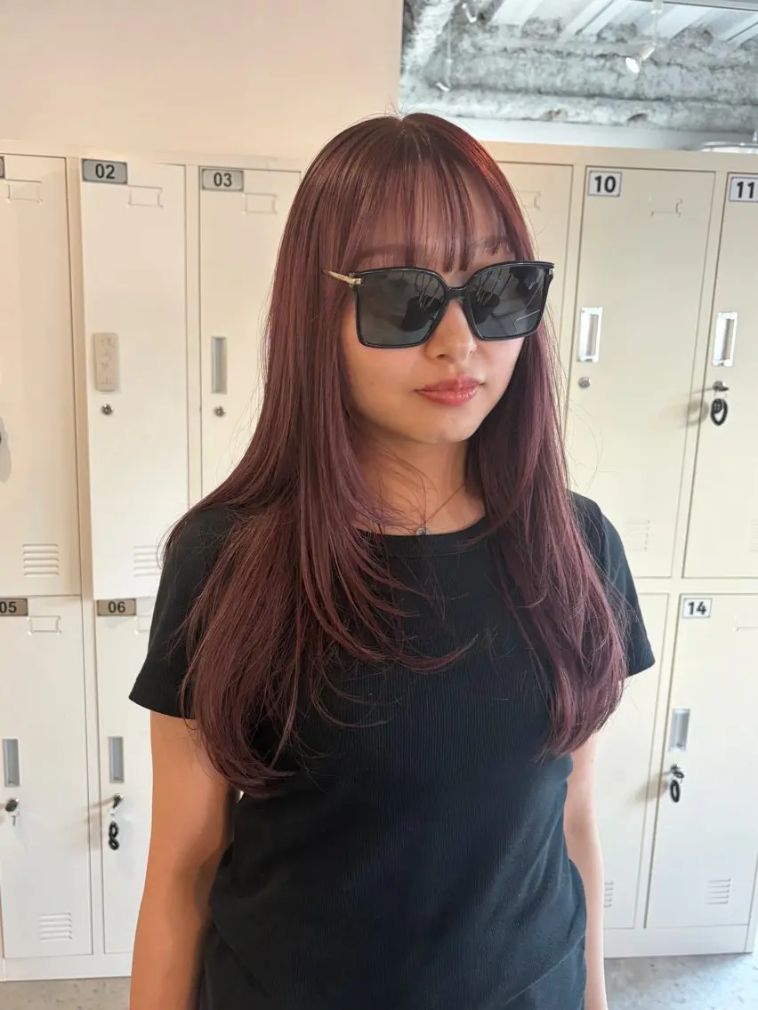 ロング カラー ベージュカラー ブリーチ ピンクカラー ピンクベージュ レイヤーカット カット ヘアカラー トリートメント 中目黒🌼 🌼ハナのヘアスタイル