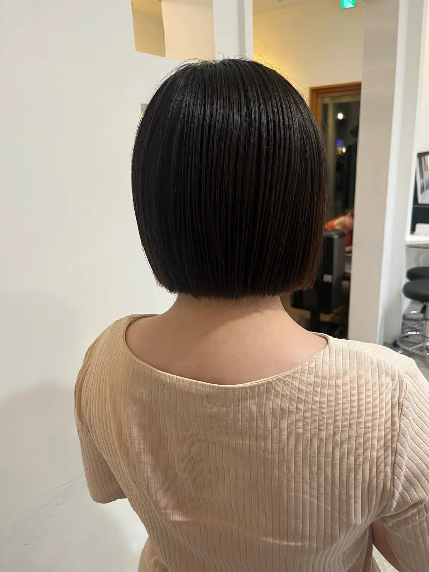 ミディアム ボブ カット 無料カットモデル‪✨ ✂️Nanami🌷のヘアスタイル