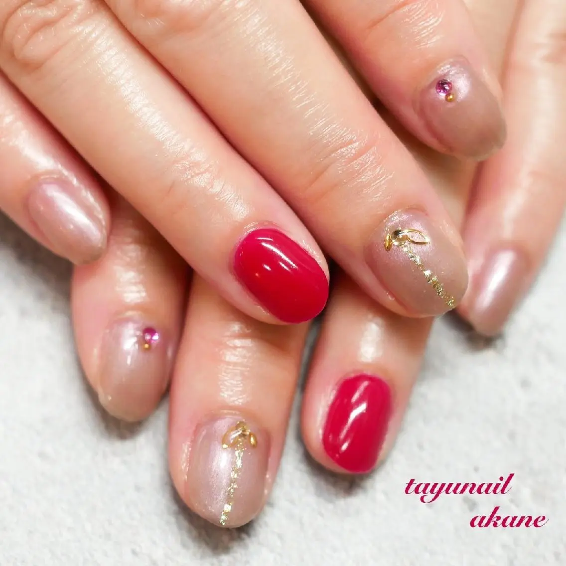 ネイル ブルー ジェルネイル パラジェル ピンク ネイルサロン 【たゆnail】のネイルデザイン