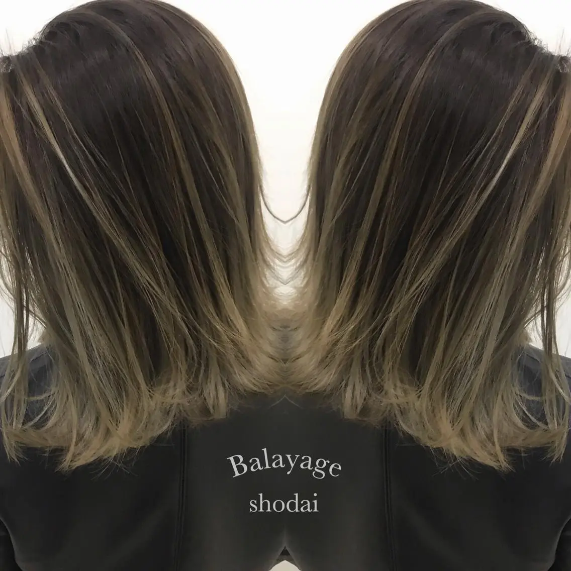 ロング カラー バレイヤージュ ベージュカラー ミルクティーベージュ レイヤーカット ヘアカラー ハイライト、レイヤー カット/西梅田/中西のヘアスタイル