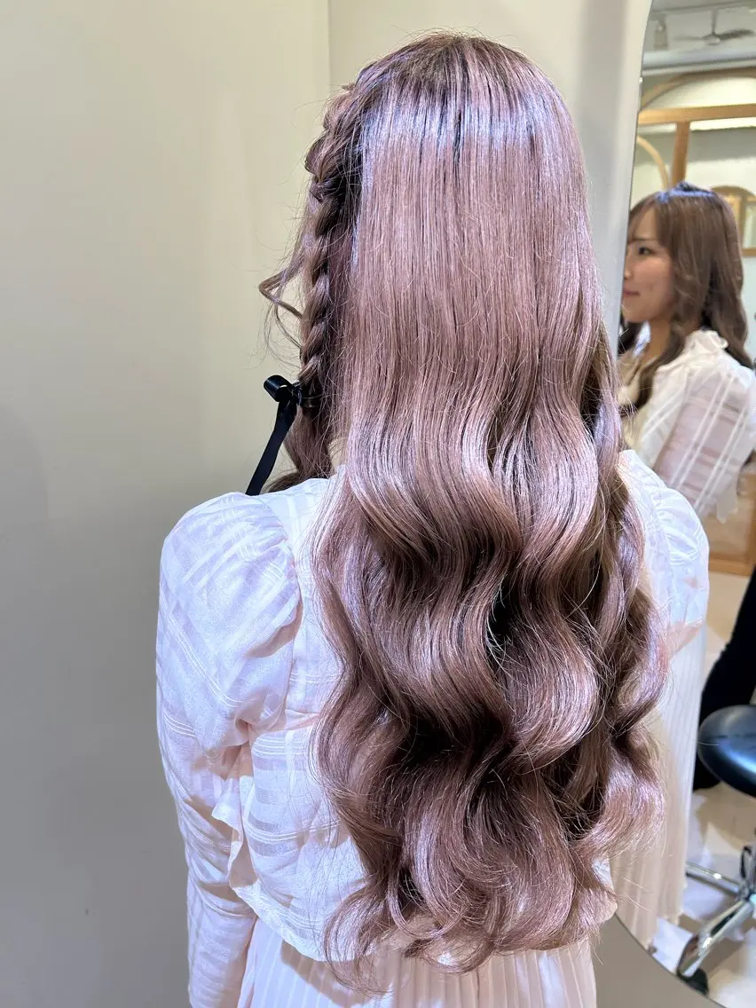 ロング ヘアアレンジ ヘアセット ボウ🪞ヘアセット /メイク/マツパのマツエク・マツパデザイン