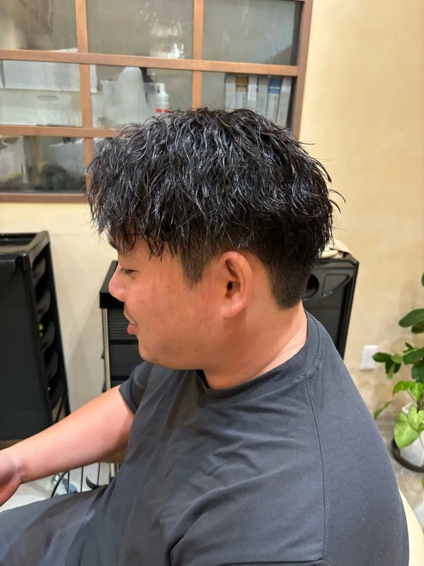 ショート メンズ カット パーマ 鹿児島 TSUBASAのヘアスタイル