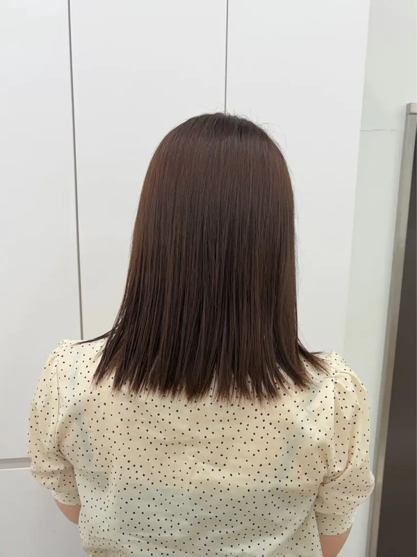ミディアム 縮毛矯正 オリーブカラー🦖⌇ EKUNA🌿のヘアスタイル