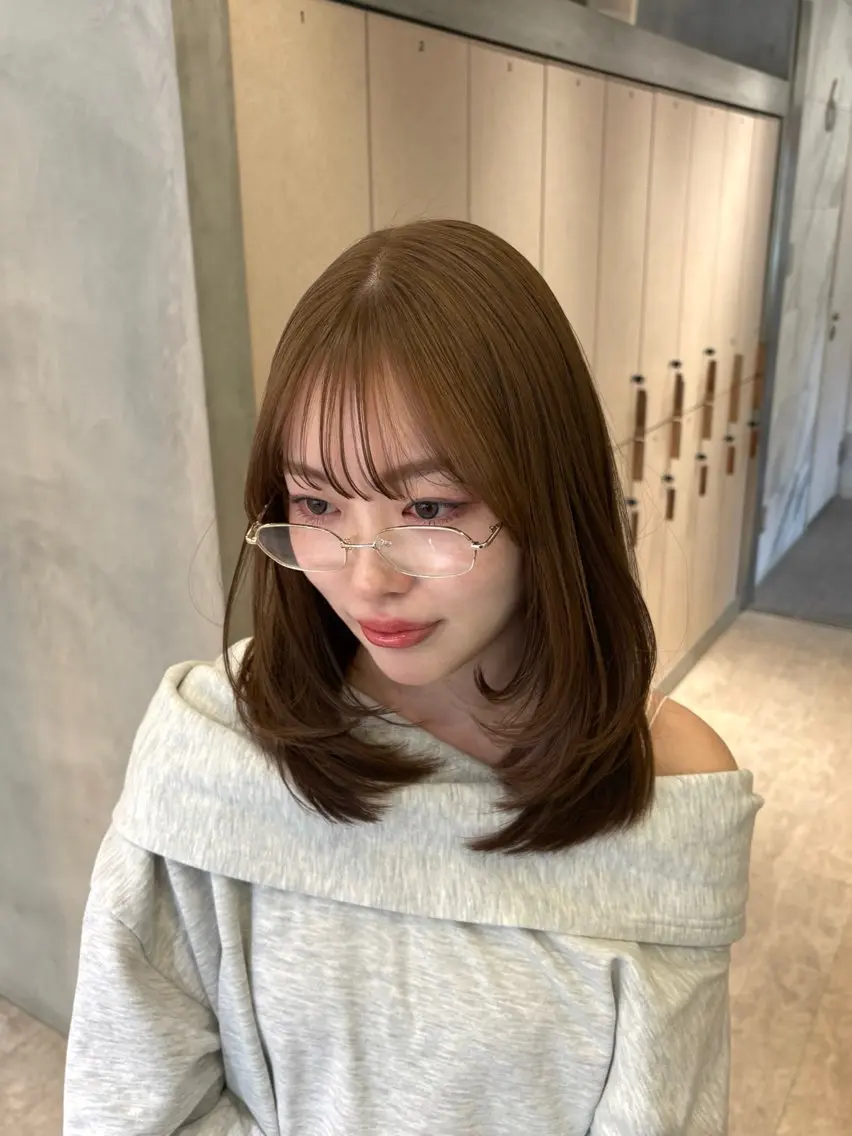 セミロング カラー ベージュカラー ブラウンカラー 透明感カラー マロンブラウン オリーブベージュ カット ヘアカラー トリートメント 顔周りカット/透明感 カラー/ゆう🤎のヘアスタイル
