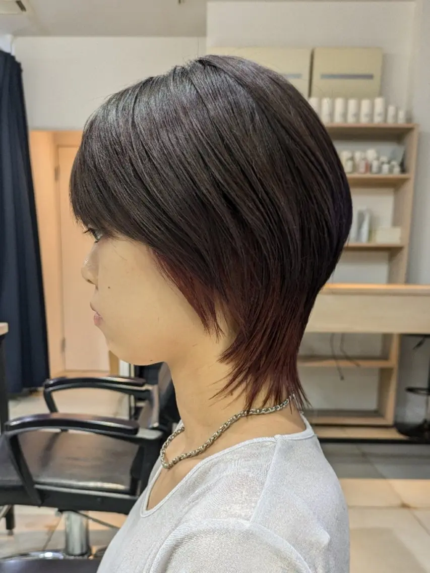 ショート ショートヘア ウルフカット カット ヘアカラー 30.40代大人 ショート✨️井上雄輝のヘアスタイル