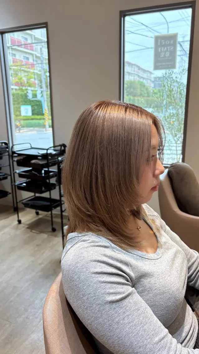 ミディアム カラー カット ヘアカラー soelいずみ野🌱 高橋のヘアスタイル
