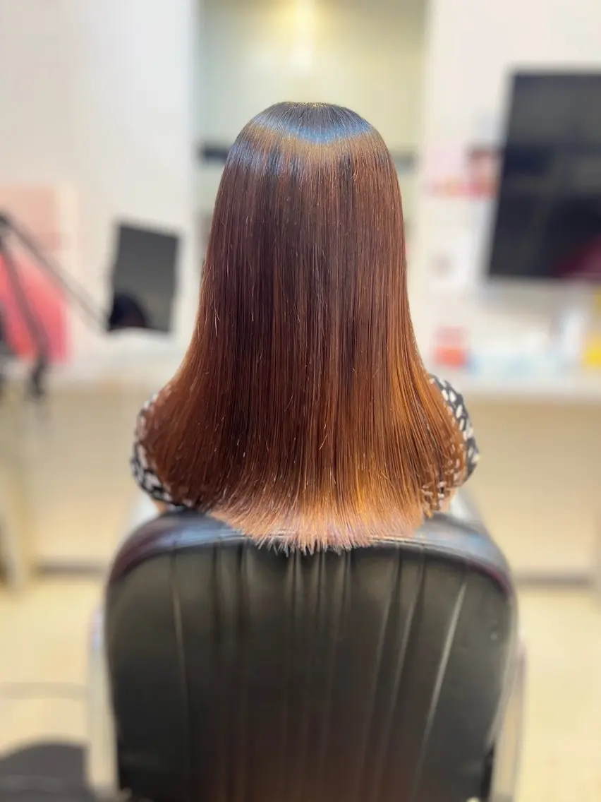 ロング カット 縮毛矯正 土岐 泰廣のヘアスタイル