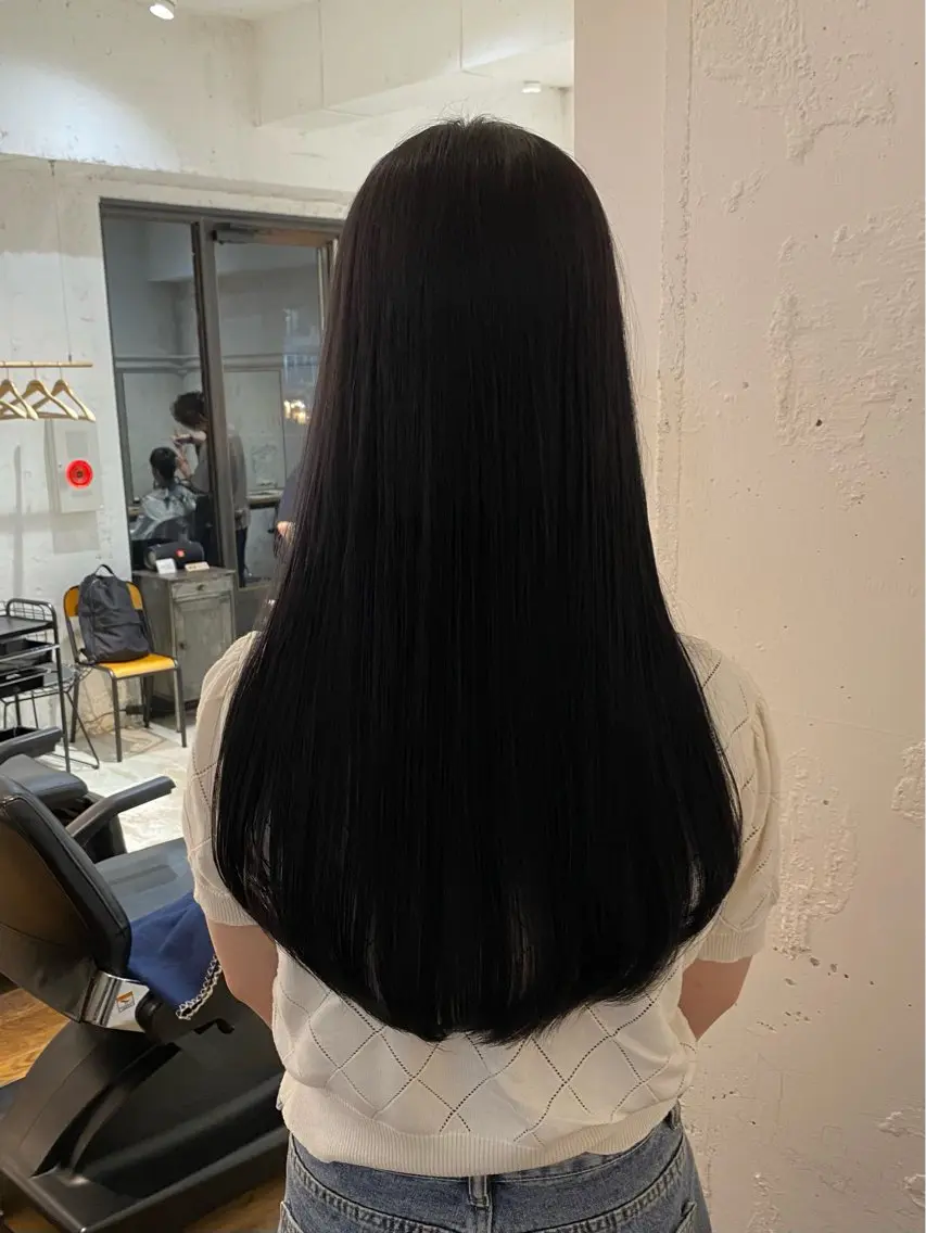 ロング カラー 透明感カラー トリートメント カット ヘアカラー トリートメント 関 桃萌果のヘアスタイル