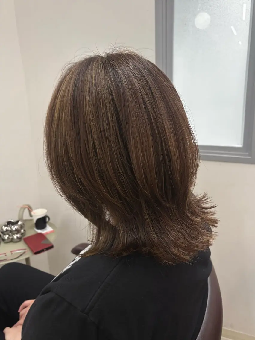 ミディアム カラー ヘアカラー hachiyama rinaのヘアスタイル