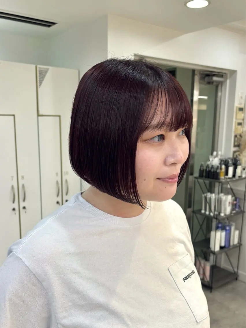 ショート カット ヘアカラー トリートメント 🎀クロスパーマ/ ボブ🎀MOMONAのヘアスタイル