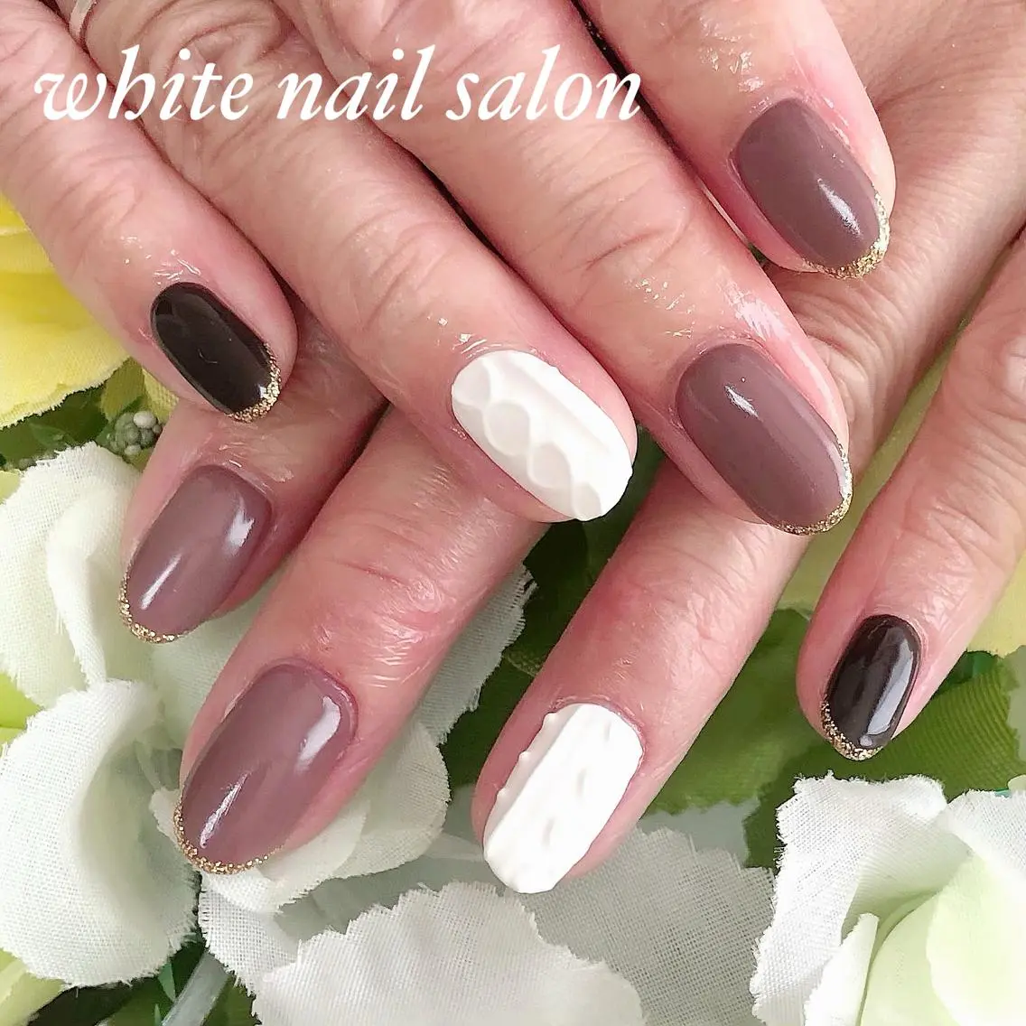 ネイル アートネイル フレンチネイル ジェルネイル ハードジェル 持ち込み ハンドネイル white nail salonのネイルデザイン