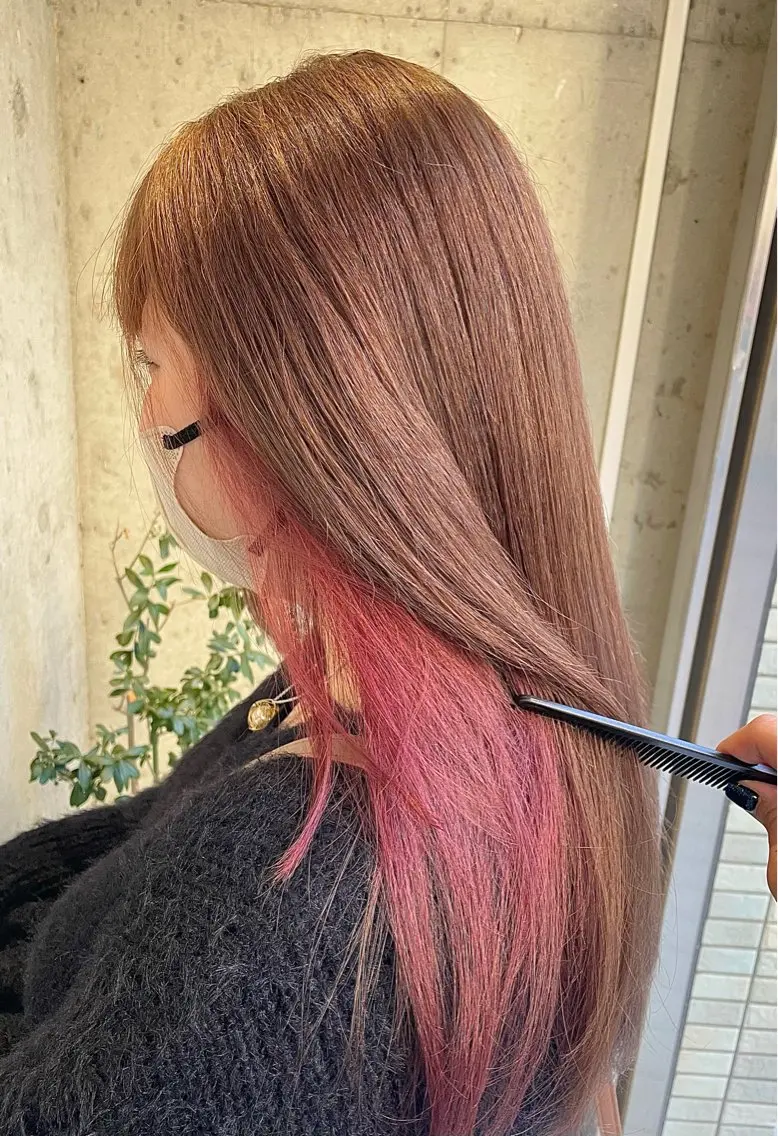 ロング カット ヘアカラー 暖色カラーボブカット 🍇⛄️佐藤愛里のヘアスタイル