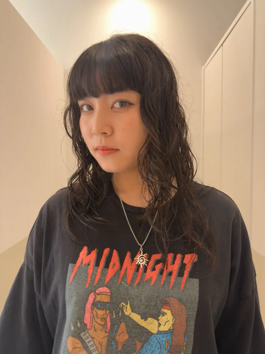 セミロング パーマ セミロングパーマ スパイラルパーマ カット パーマ トリートメント パーマ/ボブ /藤木舜太のヘアスタイル