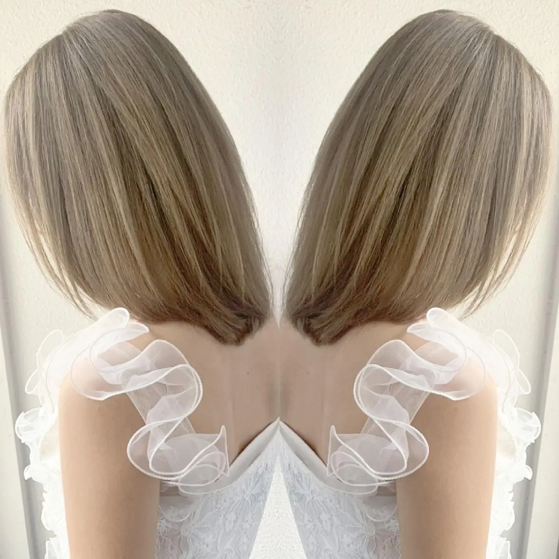 ミディアム カラー カット ヘアカラー 竹内啓太 ボブのヘアスタイル