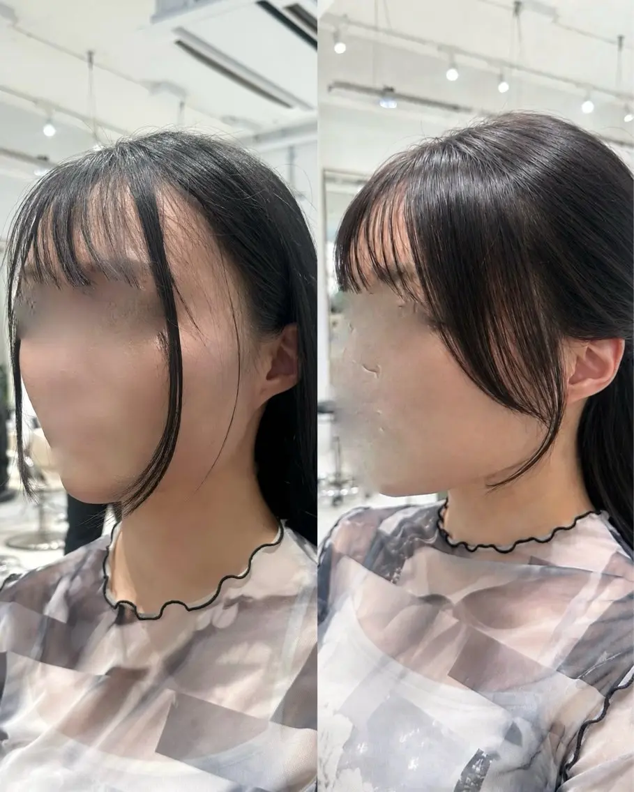 ミディアム カラー カット ヘアカラー トリートメント ヘッドスパ ヘアセット 顔まわりカット/縮毛 /赤み消し/じょうのヘアスタイル