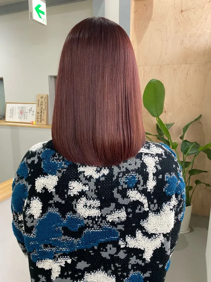 カラー レッドカラー 檜 果歩のヘアスタイル