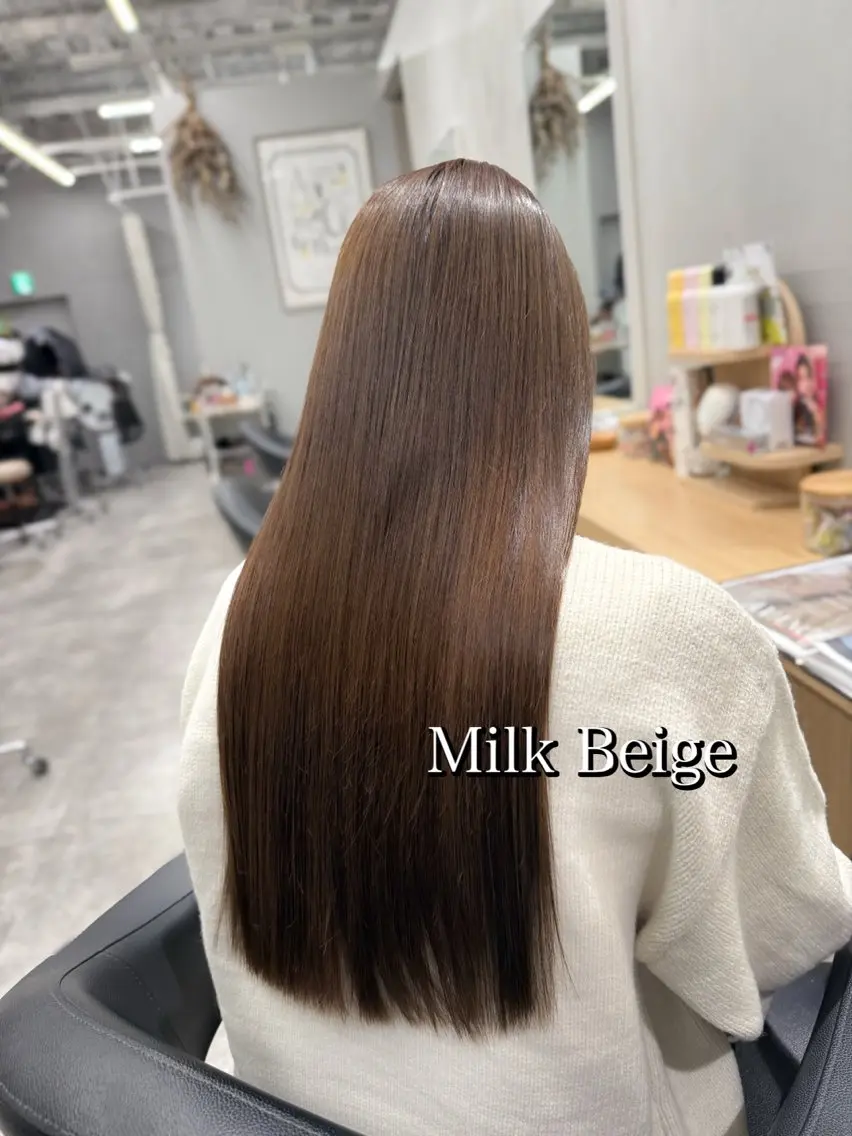 ロング カラー ベージュカラー ブリーチ ブリーチなしカラー カット ヘアカラー 巻ける髪質改善🫧ハ イライト/永田汰伊智のヘアスタイル