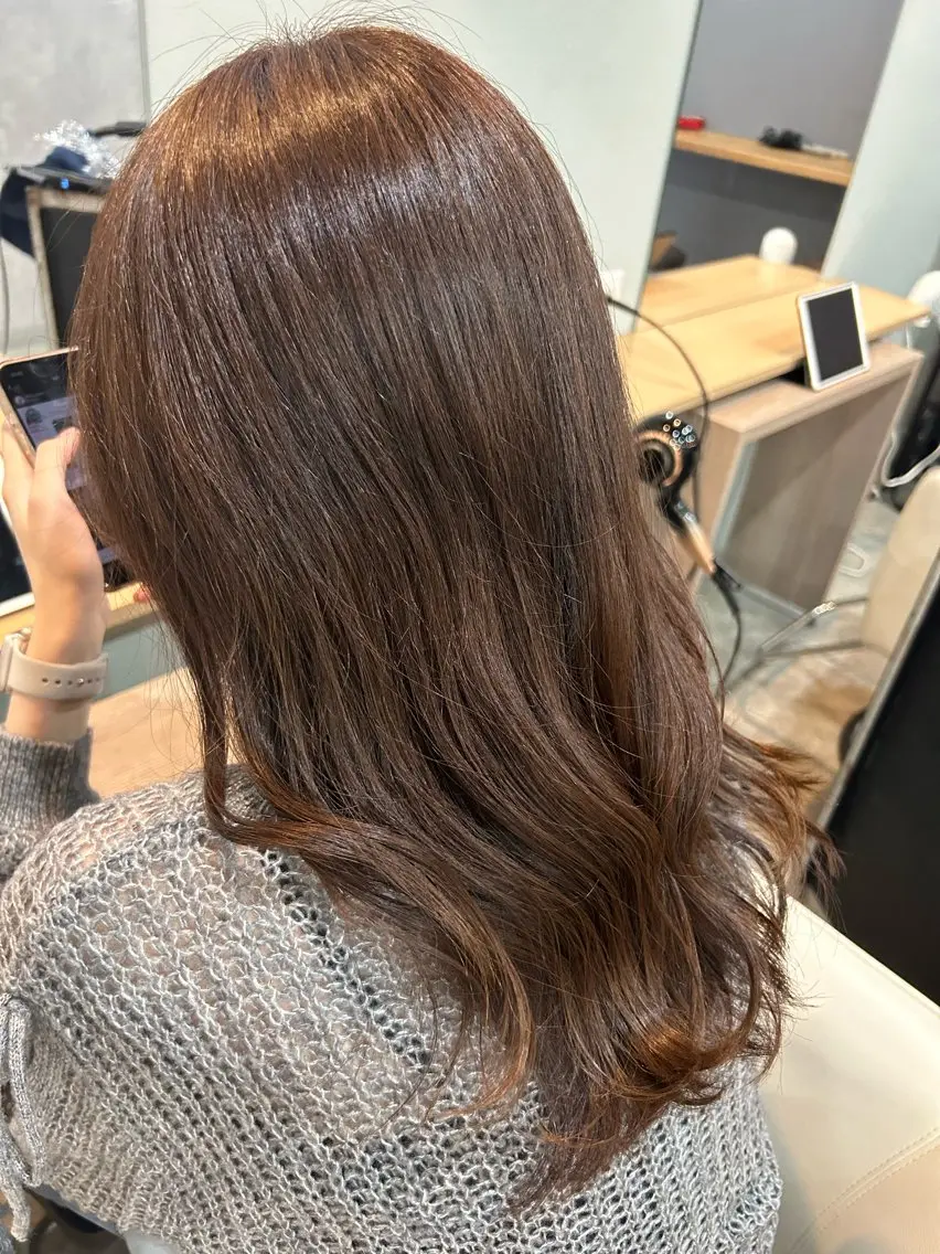 セミロング 元永 沙知のヘアスタイル