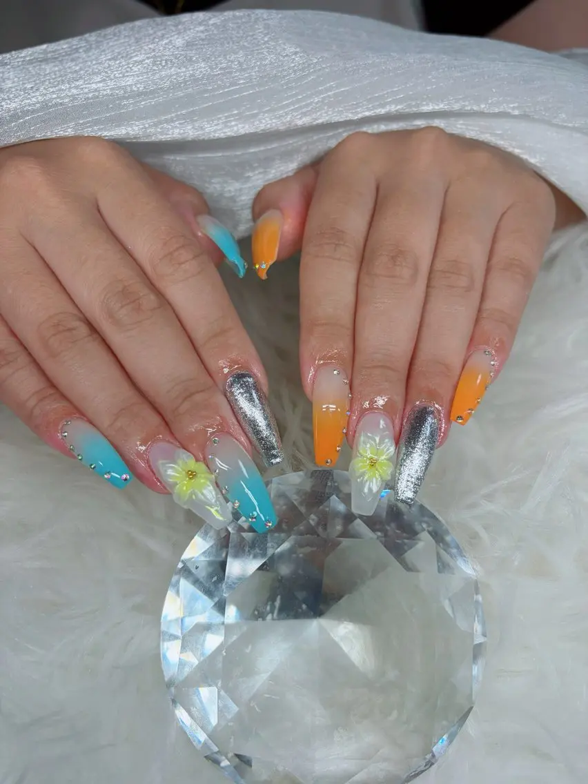 ネイル アートネイル オーロラネイル チークネイル 長さ出し フットネイル ハンドネイル Chan nailsのネイルデザイン