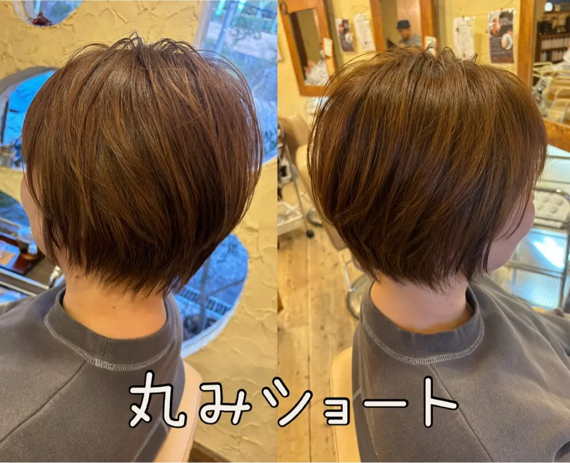 ショート カラー 丸みショート ショートヘア トリートメント カット ヘアカラー トリートメント 大鹿 数馬のヘアスタイル