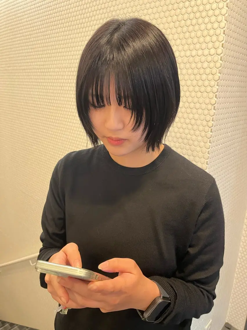 ショート 髪質改善 レイヤーカット トリートメント 酸性ストレート カット トリートメント 髪質改善/レイヤー/ ボブ/磯野史歩のヘアスタイル