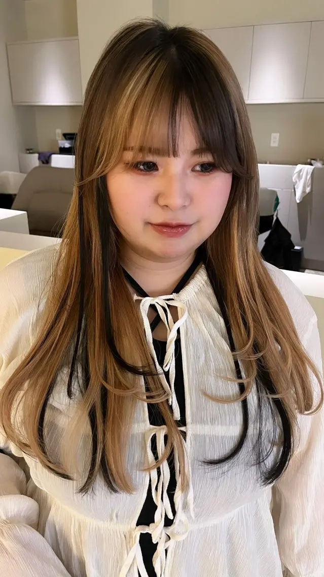 ロング カット ヘアカラー エクステ 晴天/エクステ🪽 透明感カラー/艶髪のヘアスタイル